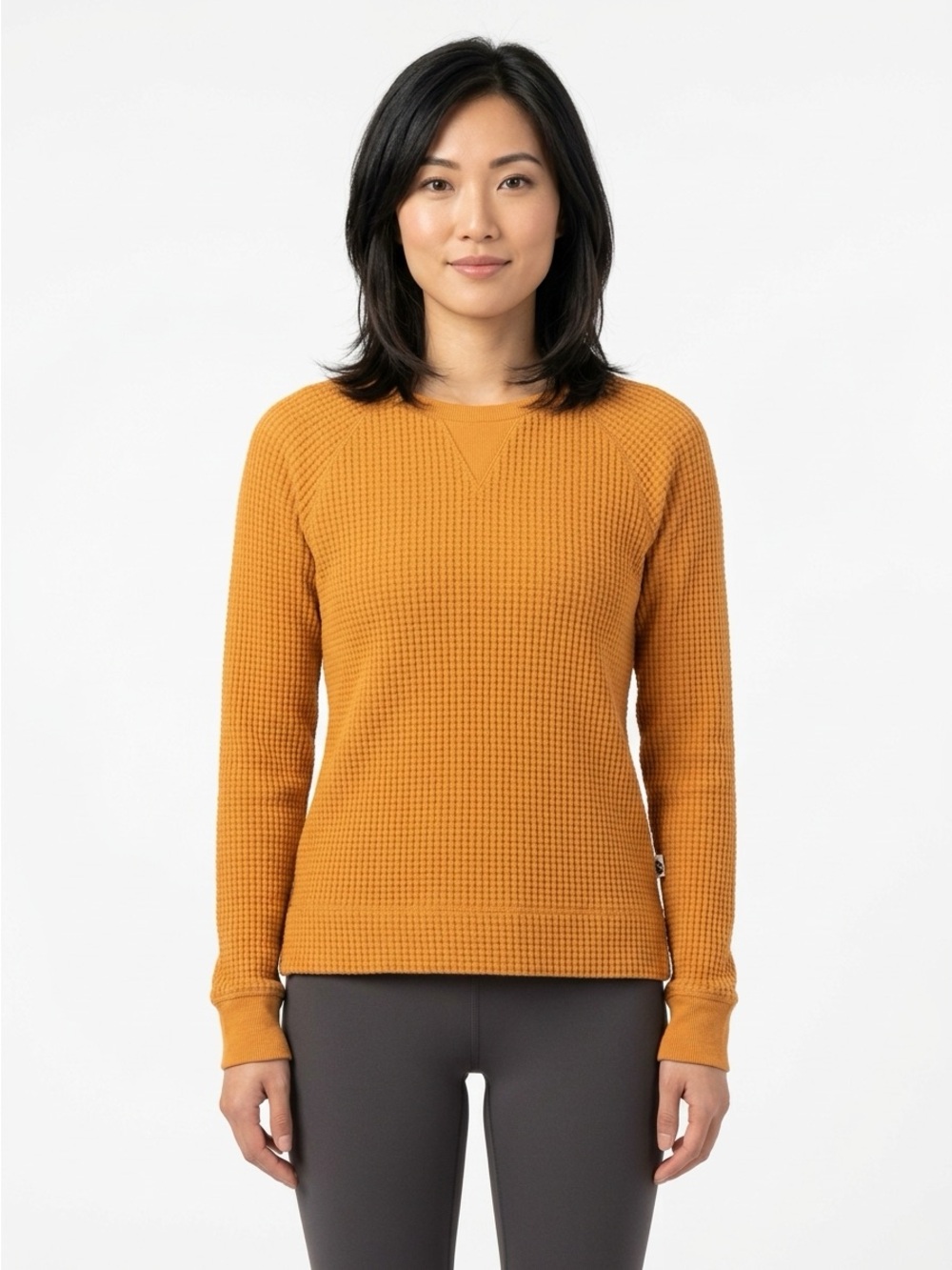 The North Face Raglan Thermal Waffle Knit Burnt Orange Small